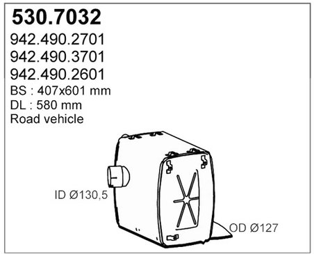 Amortizor zgomot mijloc/spate ASSO 530.7032