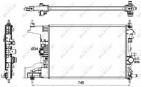 RADIATOR RACIRE MOTOR NRF 53148 - Compatibil cu OPEL, VAUXHALL