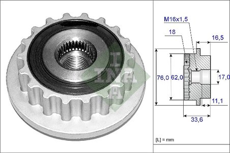 FULIE ALTERNATOR INA 535 0118 10 - Compatibil cu VW