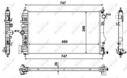 RADIATOR RACIRE MOTOR NRF 53774 - Compatibil cu CHEVROLET, OPEL, SAAB, VAUXHALL