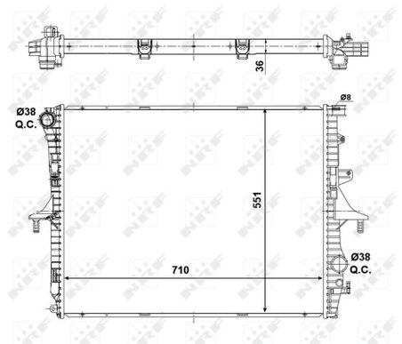 RADIATOR RACIRE MOTOR NRF 53798 - Compatibil cu AUDI, PORSCHE, VW