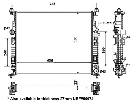 RADIATOR RACIRE MOTOR NRF 53936 - Compatibil cu MERCEDES-BENZ