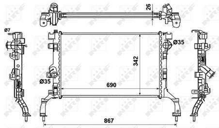 Radiator racire motor NRF 53967