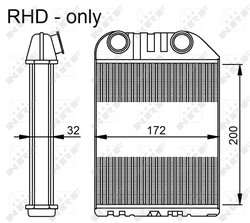 SCHIMBATOR CALDURA INCALZIRE HABITACLU NRF 54286 - Compatibil cu OPEL, VAUXHALL