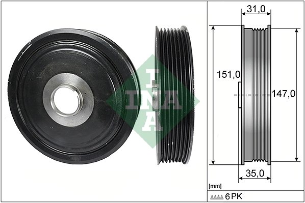 Fulie arbore cotit / vibrochen INA 544 0110 10