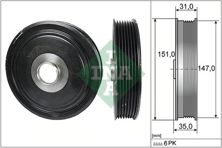 Fulie arbore cotit / vibrochen INA 544 0110 10