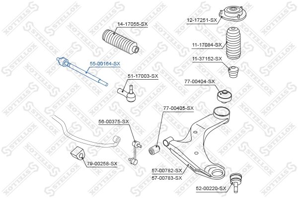 BIELETA DIRECTIE STELLOX 55-00164-SX - Compatibil cu SUBARU