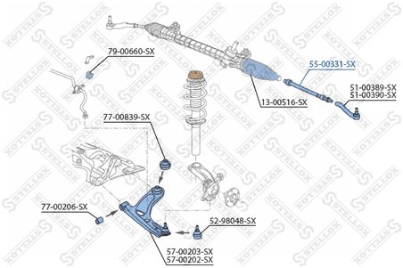 BIELETA DIRECTIE STELLOX 55-00331-SX - Compatibil cu CITROEN, PEUGEOT, TOYOTA
