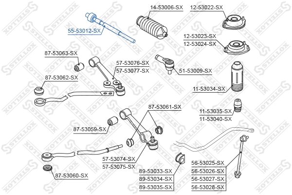 Bieleta directie Stellox 55-53012-SX