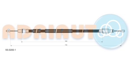CABLU FRANA DE MANA ADRIAUTO 55.0200.1 - Compatibil cu PORSCHE