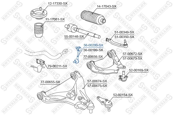 Bieleta stabilizator Stellox 56-00200-SX