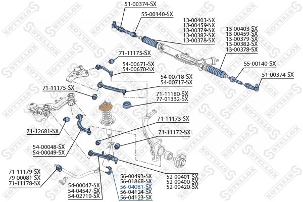 BUCSA BARA STABILIZATOARE STELLOX 56-04081-SX - Compatibil cu AUDI, SKODA, VW
