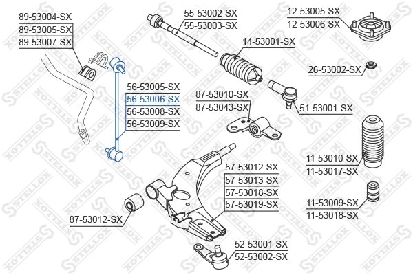 BIELETA STABILIZATOR STELLOX 56-53006-SX - Compatibil cu KIA