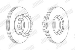 DISC FRANA JURID 567410J - Compatibil cu ERF, MAN, NEOPLAN