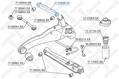 BRAT SUSPENSIE STELLOX 57-00090-SX - Compatibil cu DODGE, JEEP, MITSUBISHI