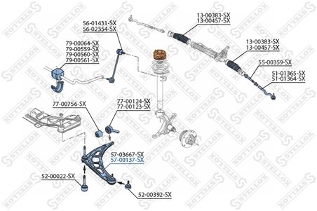 BRAT SUSPENSIE STELLOX 57-00137-SX - Compatibil cu ALPINA, BMW