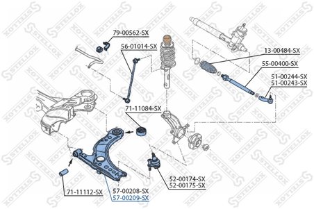 BRAT SUSPENSIE STELLOX 57-00209-SX - Compatibil cu SEAT, SKODA, VW