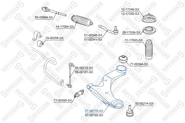 BRAT SUSPENSIE STELLOX 57-00779-SX - Compatibil cu NISSAN, RENAULT