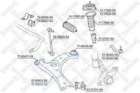 BRAT SUSPENSIE STELLOX 57-00833-SX - Compatibil cu LEXUS, TOYOTA