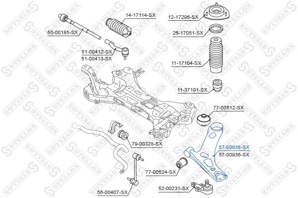 Brat suspensie Stellox 57-00935-SX
