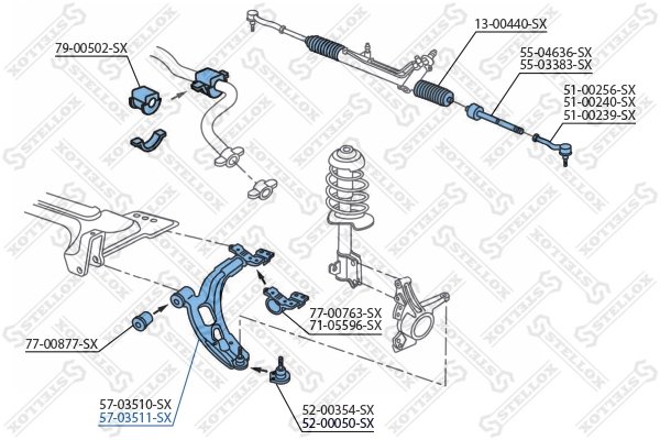 BRAT SUSPENSIE STELLOX 57-03511-SX - Compatibil cu FIAT
