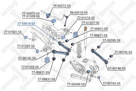 BRAT SUSPENSIE STELLOX 57-03618-SX - Compatibil cu BMW, BMW (BRILLIANCE)