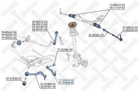 BRAT SUSPENSIE STELLOX 57-03645-SX - Compatibil cu BMW