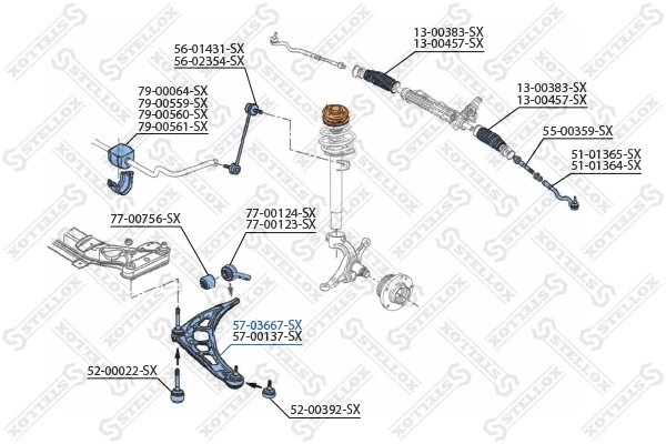 BRAT SUSPENSIE STELLOX 57-03667-SX - Compatibil cu ALPINA, BMW
