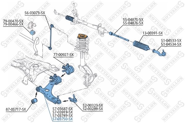BRAT SUSPENSIE STELLOX 57-03750-SX - Compatibil cu FORD, VOLVO