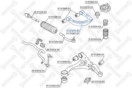BRAT SUSPENSIE STELLOX 57-51046-SX - Compatibil cu HYUNDAI