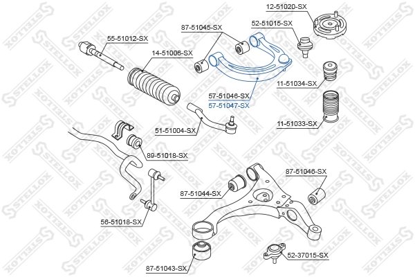 BRAT SUSPENSIE STELLOX 57-51047-SX - Compatibil cu HYUNDAI, KIA