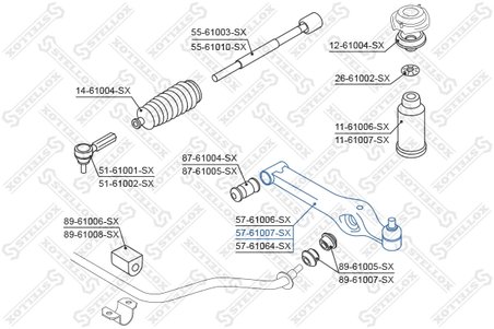 BRAT SUSPENSIE STELLOX 57-61007-SX - Compatibil cu OPEL, SUBARU, SUZUKI