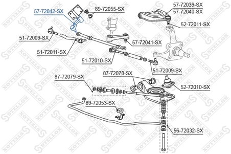 LEVIER INTERMEDIAR DIRECTIE STELLOX 57-72042-SX - Compatibil cu MITSUBISHI