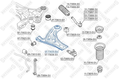 BRAT SUSPENSIE STELLOX 57-73025-SX - Compatibil cu CHEVROLET, DAEWOO