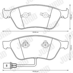 SET PLACUTE FRANA JURID 573207JC - Compatibil cu AUDI, VW