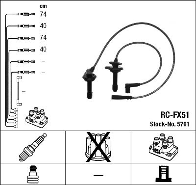 FISE BUJII NGK 5761 - Compatibil cu SUBARU