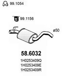 TOBA ESAPAMENT INTERMEDIARA ASSO 58.6032 - Compatibil cu VW
