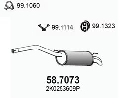 TOBA ESAPAMENT FINALA ASSO 58.7073 - Compatibil cu VW