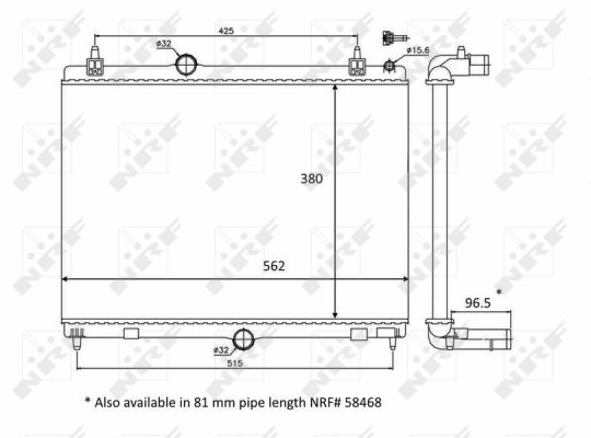 Radiator racire motor NRF 58399