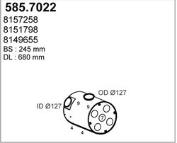 Amortizor zgomot mijloc/spate ASSO 585.7022