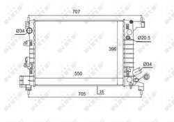 Radiator racire motor NRF 58504