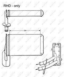 Schimbator caldura incalzire habitaclu NRF 58623