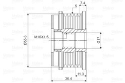 Fulie alternator Valeo 588041