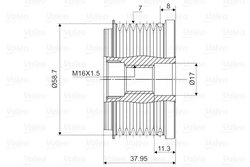 Fulie alternator Valeo 588057