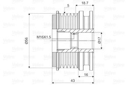 FULIE ALTERNATOR VALEO 588066 - Compatibil cu AUDI, SEAT, SKODA, VW