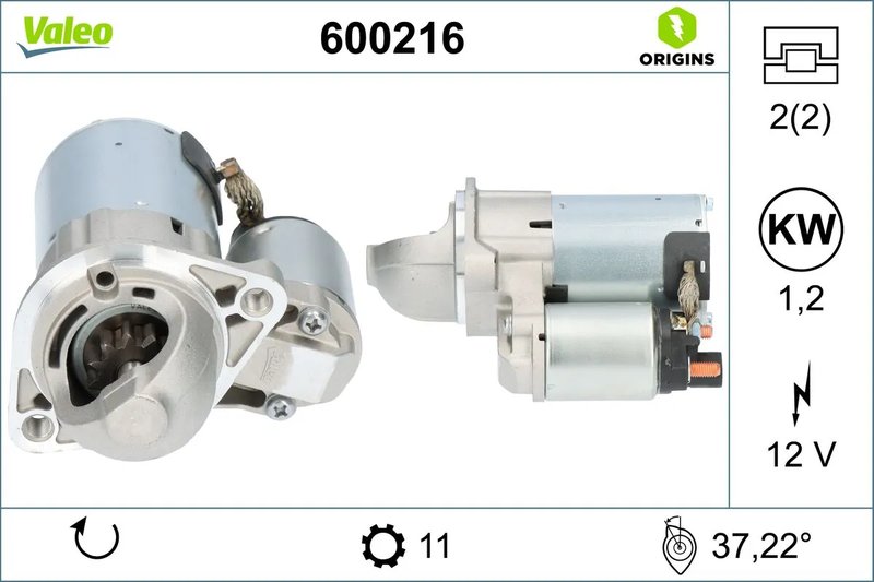 ELECTROMOTOR VALEO 600216 - Compatibil cu HYUNDAI, HYUNDAI (BEIJING), KIA, KIA (DYK)
