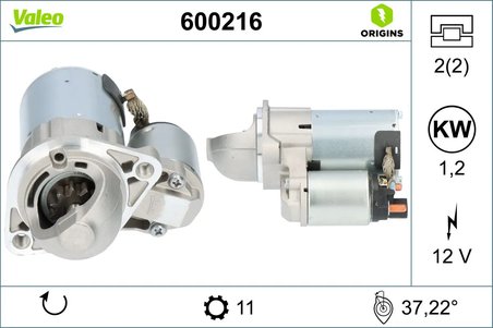 ELECTROMOTOR VALEO 600216 - Compatibil cu HYUNDAI, HYUNDAI (BEIJING), KIA, KIA (DYK)
