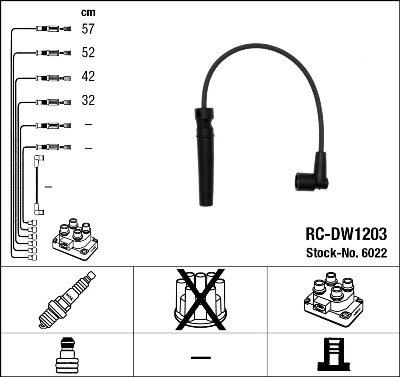FISE BUJII NGK 6022 - Compatibil cu CHEVROLET, DAEWOO