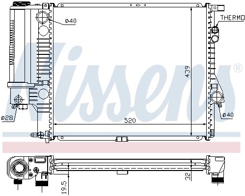 RADIATOR RACIRE MOTOR NISSENS 60607A - Compatibil cu BMW
