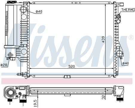 RADIATOR RACIRE MOTOR NISSENS 60607A - Compatibil cu BMW